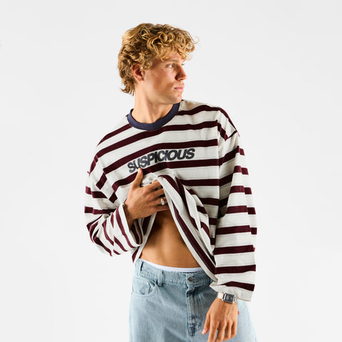Winter1 / Striped Longsleeve - Natural & Red