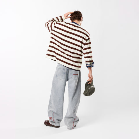 Winter1 / Striped Longsleeve - Natural & Red