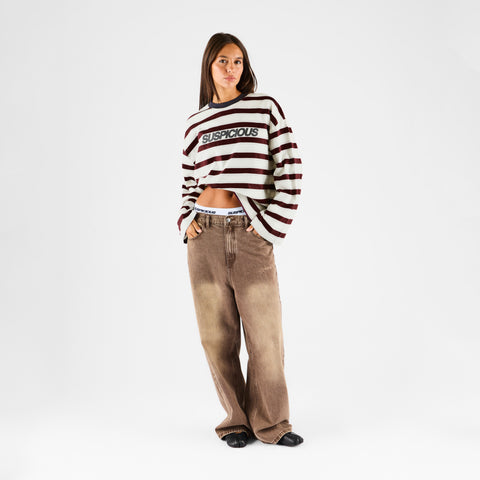 Winter1 / Striped Longsleeve - Natural & Red
