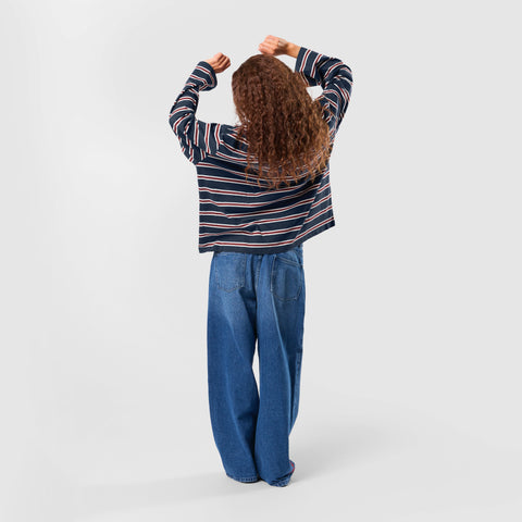 Winter1 / Striped Longsleeve - Navy & Red