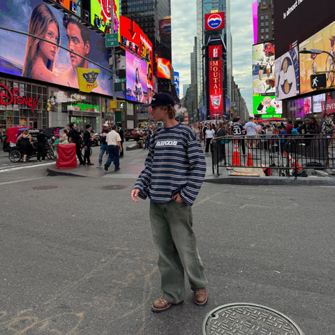 Winter1 / Striped Longsleeve - Navy & Red