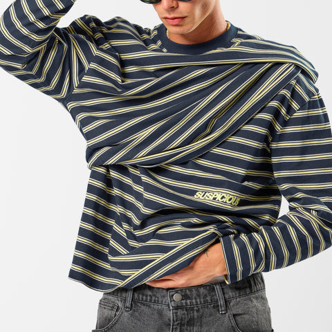 Softground / Striped Longsleeve - Nightfall & Yellow