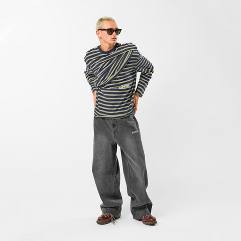 Softground / Striped Longsleeve - Nightfall & Yellow