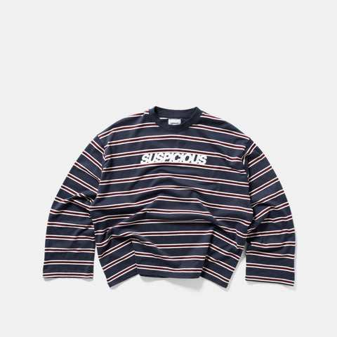 Winter1 / Striped Longsleeve - Navy & Red