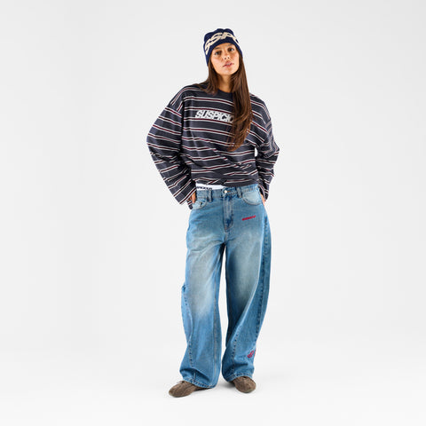 Winter1 / Striped Longsleeve - Navy & Red