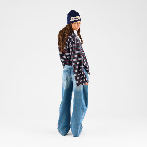 Winter1 / Striped Longsleeve - Navy & Red