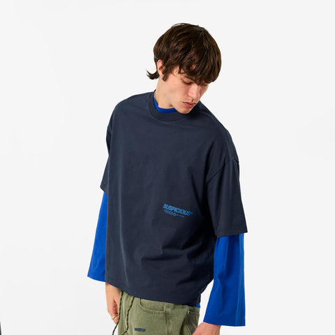 +351 Cotton / Structured Chaos Tee - Nightfall & Big Blue