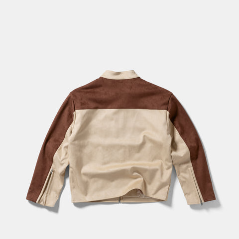 Suspicious Cowboys / Suede W Racer Jacket - Sand & Aubergine