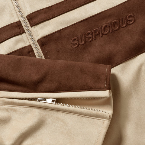 Suspicious Cowboys / Suede W Racer Jacket - Sand & Aubergine