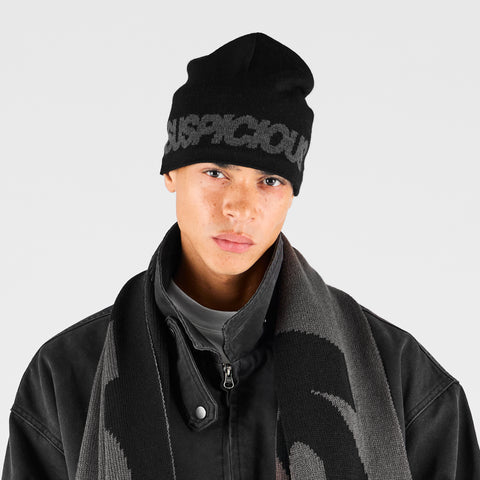 Fall 2 / Suspicious Beanie - Black & Charcoal