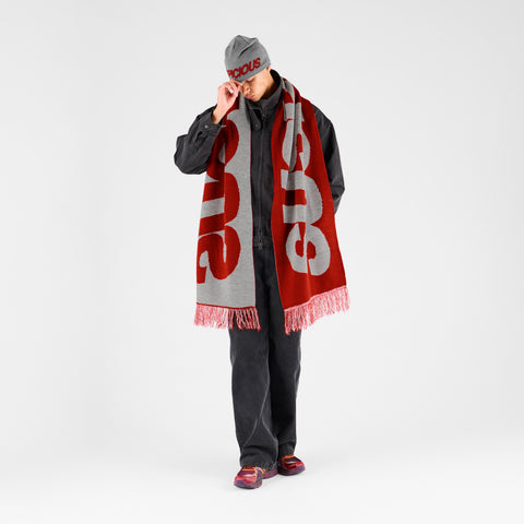 Fall 2 / Suspicious Big Scarf - Red & Heather Grey