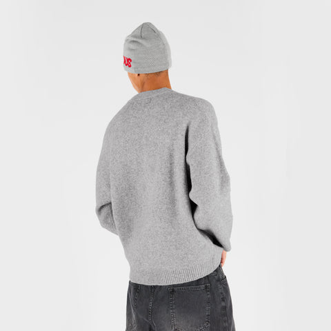 Fall 2 / Suspicious Knitted Sweat - Heather Grey & Red