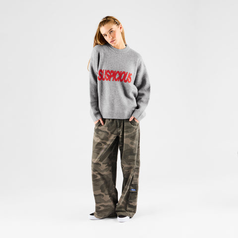 Fall 2 / Suspicious Knitted Sweat - Heather Grey & Red