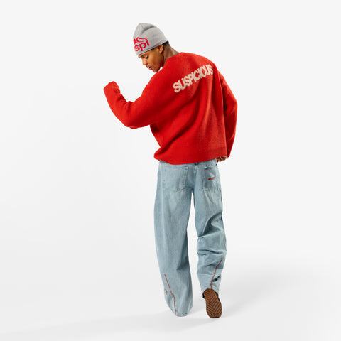 Polkaline / Suspicious Knitted Sweat - Red