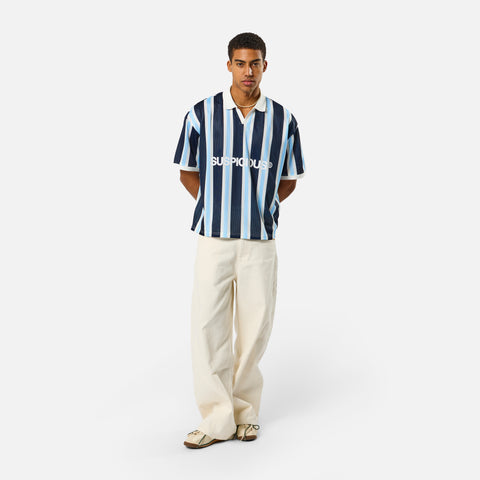 Spring 1 / Suspicious Mesh Football Top - Nightfall & Celestial Blue