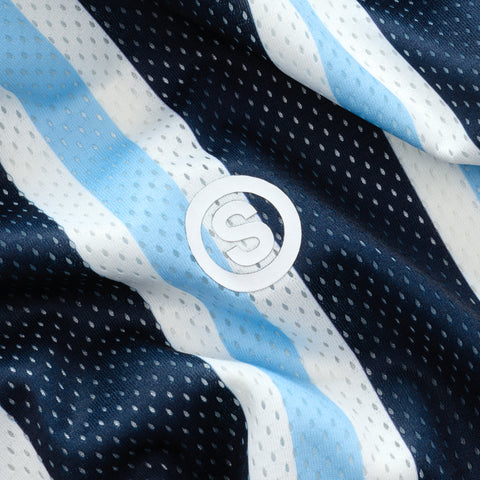 Spring 1 / Suspicious Mesh Football Top - Nightfall & Celestial Blue