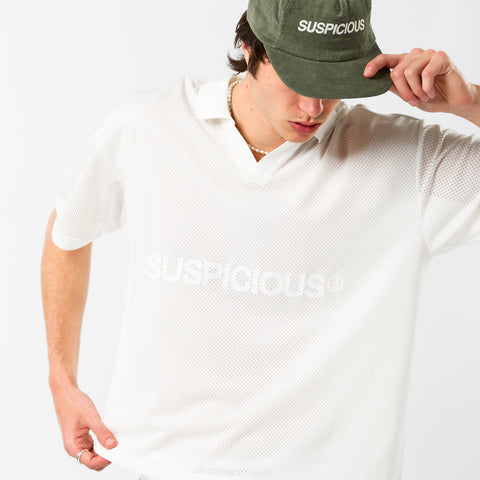 Spring 1 / Suspicious Mesh Football Top - White