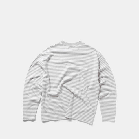 Winter 2 / Suspicious Striped Longsleeve - Heather Grey & Egret