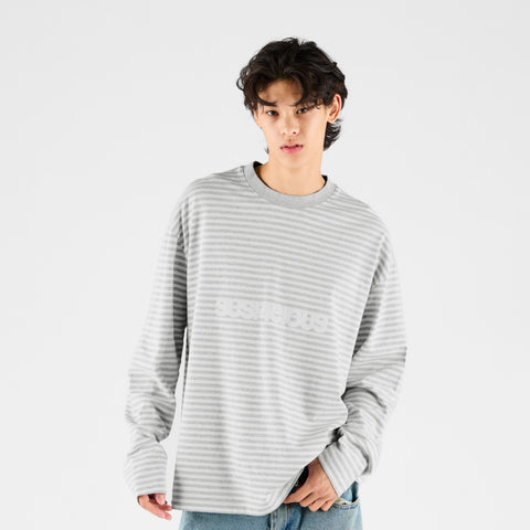 Winter 2 / Suspicious Striped Longsleeve - Heather Grey & Egret