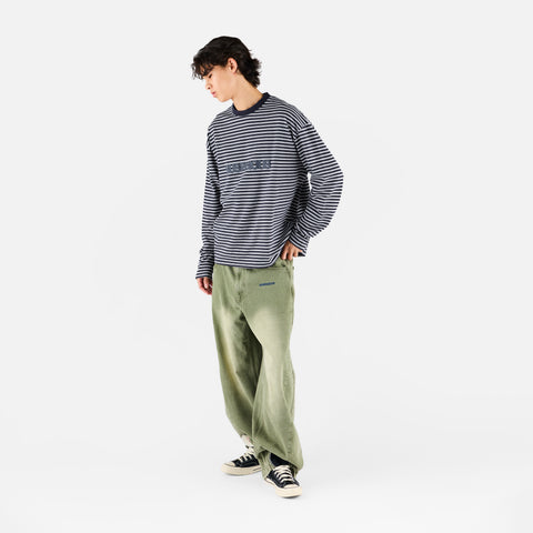 Winter 2 / Suspicious Striped Longsleeve - Nightfall & Heather Grey