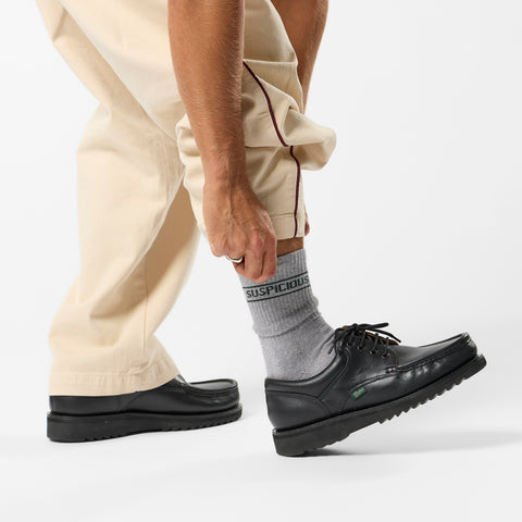 Winter1 / Striped Socks - Heather Grey & Green