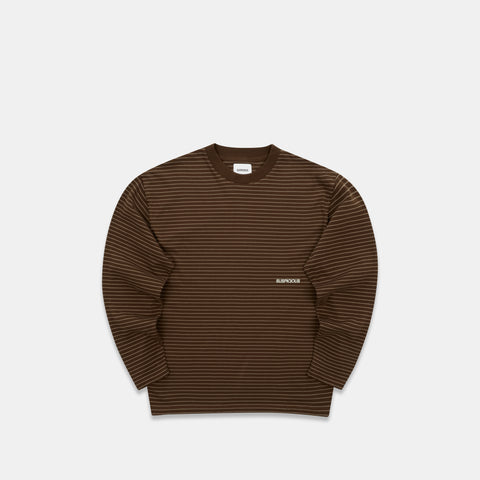 PL / The Essentials Striped Longsleeve - Espresso