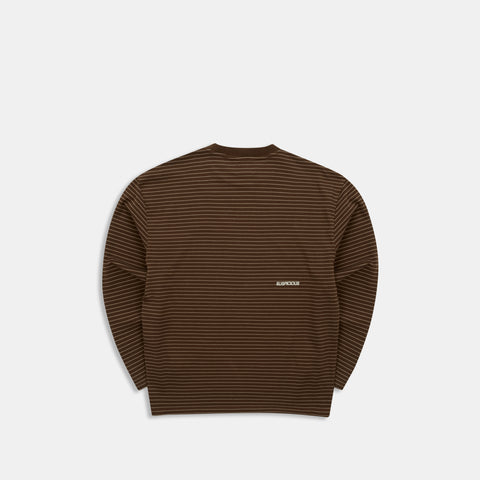 PL / The Essentials Striped Longsleeve - Espresso