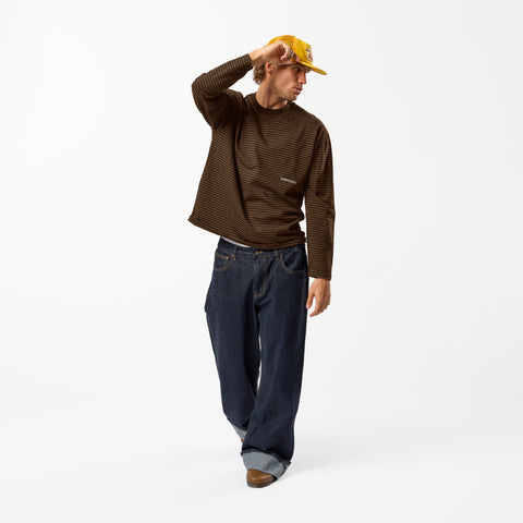 PL / The Essentials Striped Longsleeve - Espresso