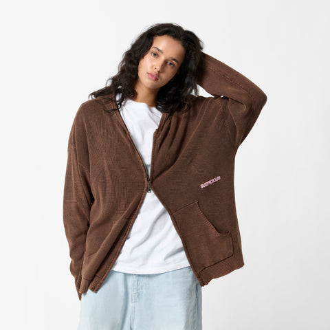 EoS / The Essentials Washed Zipped Knit - Brown