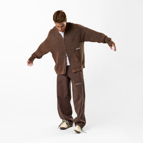 EoS / The Essentials Washed Zipped Knit - Brown