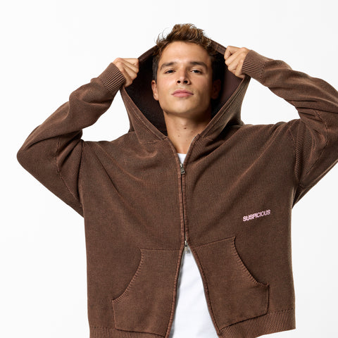 EoS / The Essentials Washed Zipped Knit - Brown