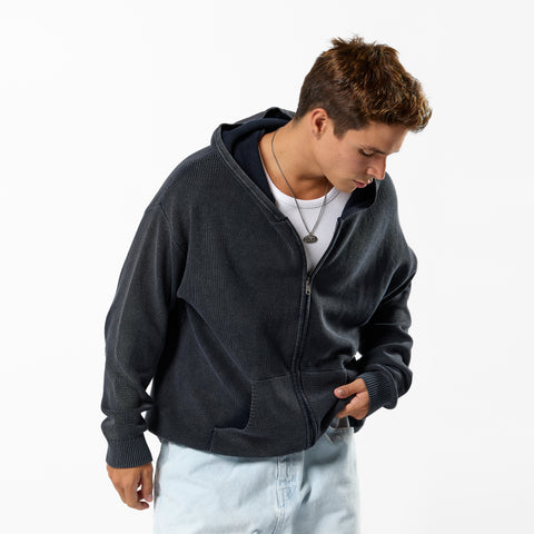 EoS / The Essentials Washed Zipped Knit - Nightfall