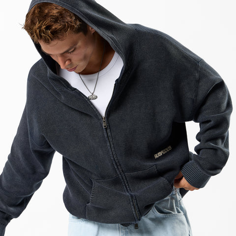 EoS / The Essentials Washed Zipped Knit - Nightfall