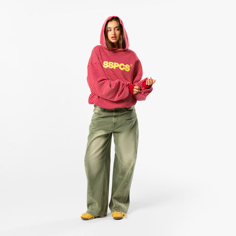 Polkaline / The SSPCS Striped Hoodie - Red