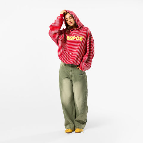 Polkaline / The SSPCS Striped Hoodie - Red