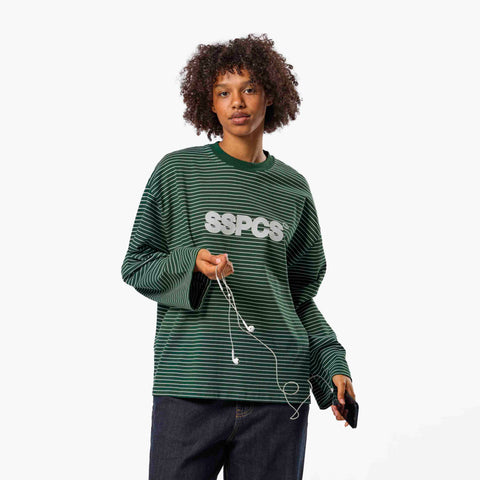 PL / The SSPCS Striped Longsleeve - Dark Forest Green