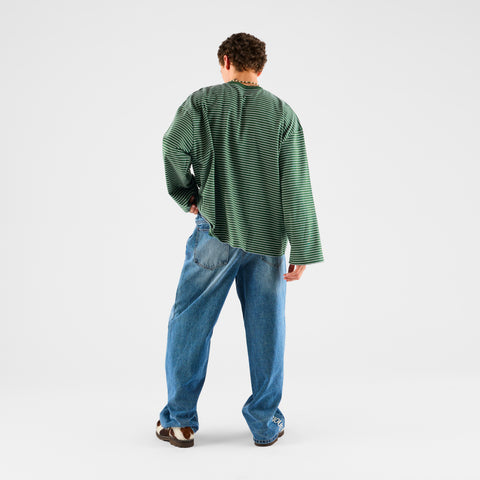 PL / The SSPCS Striped Longsleeve - Dark Forest Green