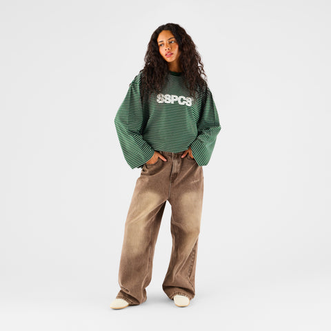PL / The SSPCS Striped Longsleeve - Dark Forest Green