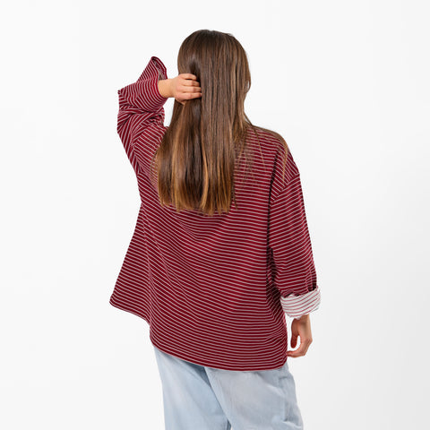 PL / The SSPCS Striped Longsleeve - Dark Red