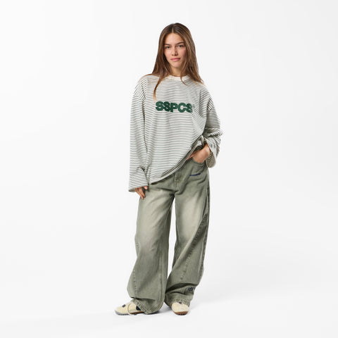 PL / The SSPCS Striped Longsleeve - Forest Green & White