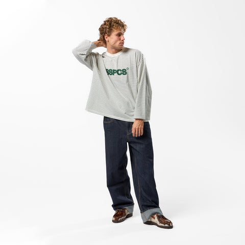 PL / The SSPCS Striped Longsleeve - Forest Green & White