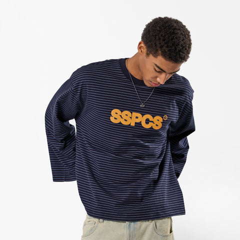 PL / The SSPCS Striped Longsleeve - Nightfall Orange