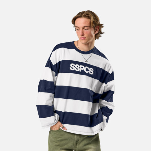 Spring 1 / The SSPCS Striped Longsleeve - Nightfall & White