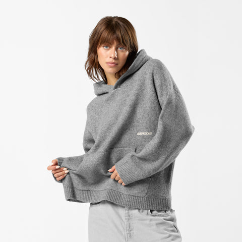 Fall / The SUS Knitted Hoodie - Heather Grey