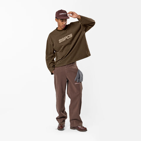 PL / The Slanted SSPCS Striped Longsleeve - Espresso Tone