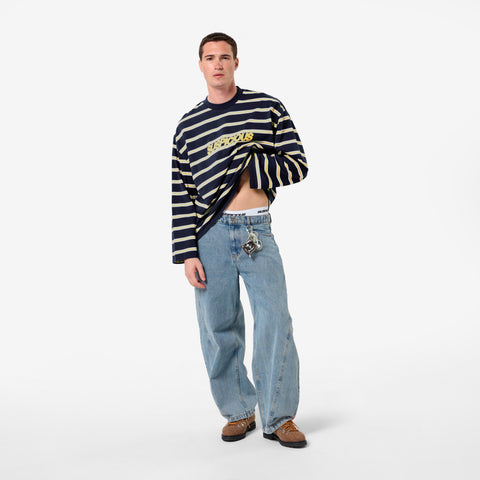 Bestsellers Variants / The Slanted Striped Longsleeve - Nightfall & Yellow