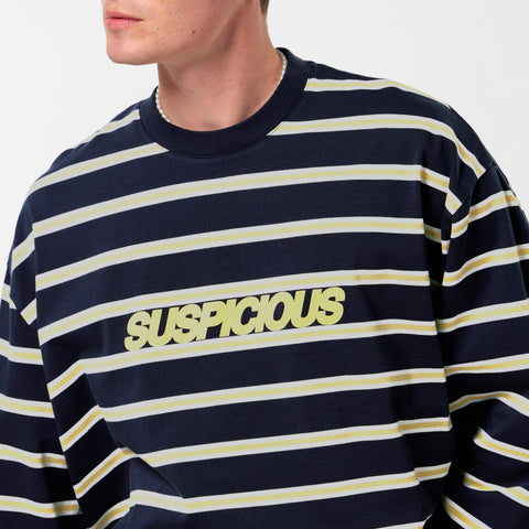 Bestsellers Variants / The Slanted Striped Longsleeve - Nightfall & Yellow