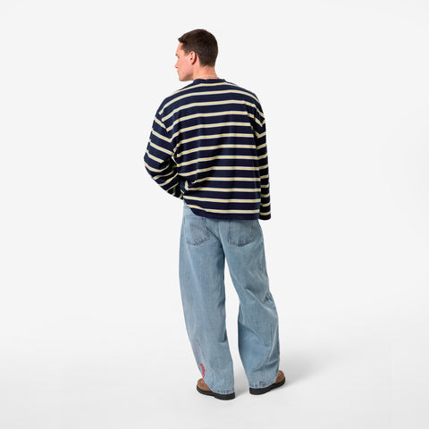 Bestsellers Variants / The Slanted Striped Longsleeve - Nightfall & Yellow