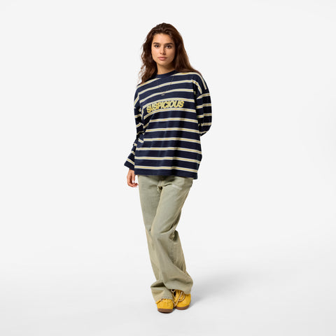 Bestsellers Variants / The Slanted Striped Longsleeve - Nightfall & Yellow