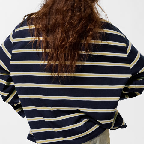 Bestsellers Variants / The Slanted Striped Longsleeve - Nightfall & Yellow